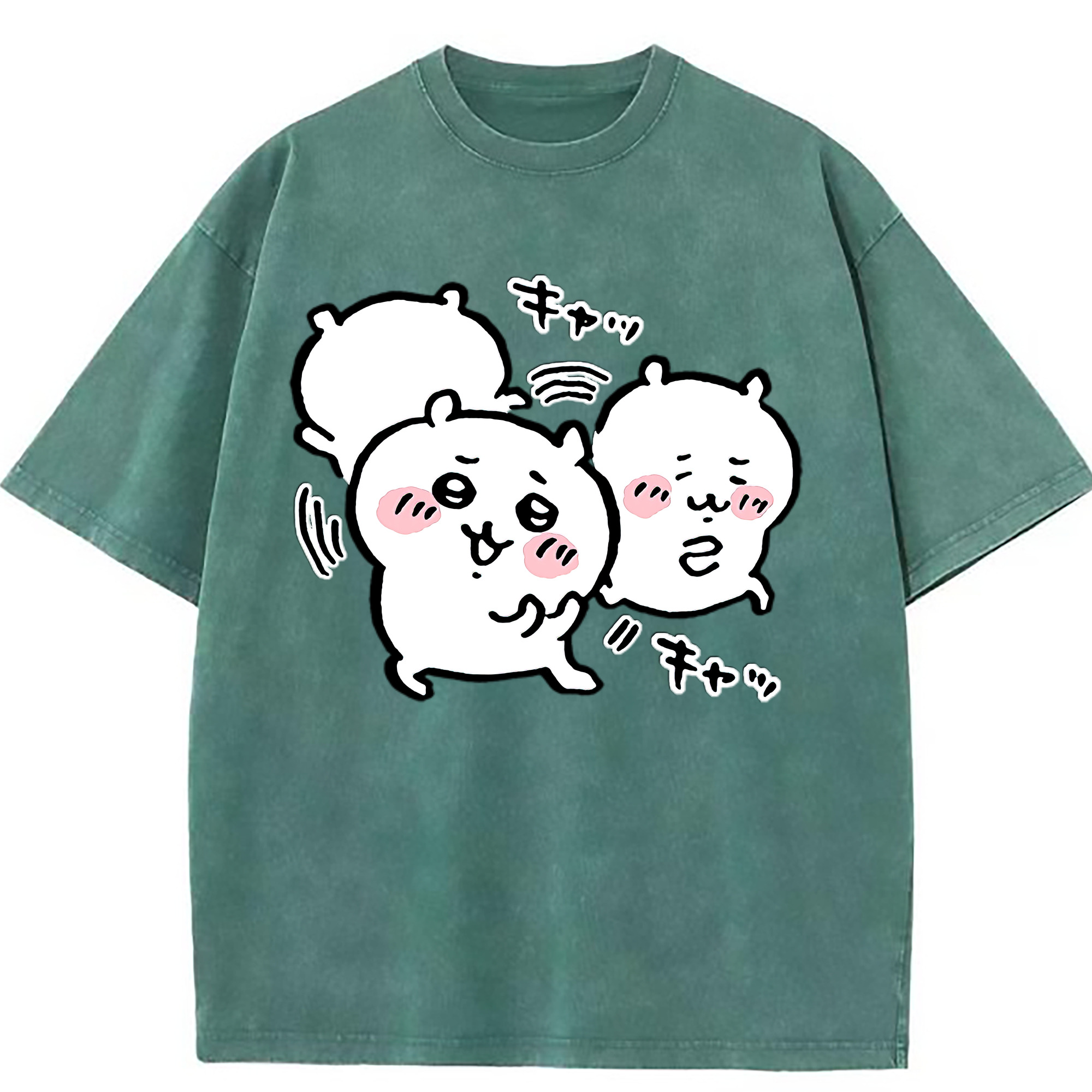 （画像用） ちいかわ ちいかわ Chii-kawa chiikawa 綿100% ヴィンテージ風 半袖Tシャツ（フロントプリント）